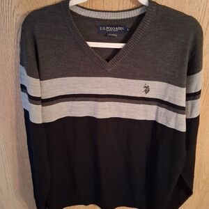 U.S. Polo Assn. Men's Gray and Black Sweater